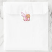 かわいい漫画バレリーナ妖精のピンク色 – ラウンジ ラウンドシール (バッグ)