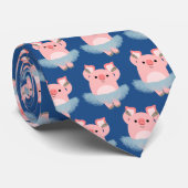 かわいい漫画バレリーナ豚のネクタイ ネクタイ (ロール)