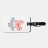 かわいい漫画バレリーナ豚の荷物タグ ラゲッジタグ (正面横)
