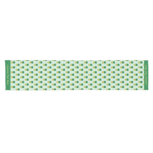 かわいい漫画パイナップル熱帯ハワイアンパターン ショートテーブルランナー (横)