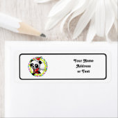 かわいい漫画パンダのベアーサンタ ラベル (インサイチュ)