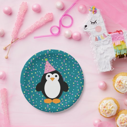 かわいい漫画パーティーペンギン ペーパープレート (パーティー)