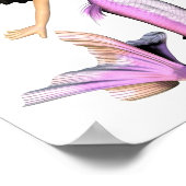 かわいい漫画パープルマーメイド ポスター (角)