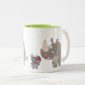 かわいい漫画ビッグサイとベビーサイ ツートーンマグカップ (正面右)