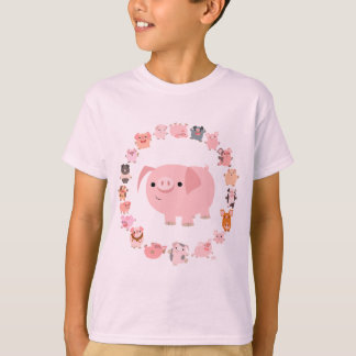かわいい漫画ピグマンダラチルドレンTシャツフロント Tシャツ