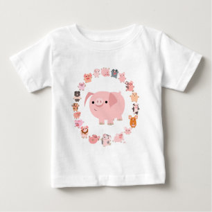 かわいい漫画ピグマンダラベビーTシャツフロント ベビーTシャツ