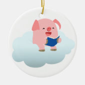 かわいい漫画ピグリーダーonクラウドオーナメント セラミックオーナメント (正面)
