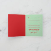 かわいい漫画ピンクホエールキッドバレンタインフォトカード シーズンカード (内部)