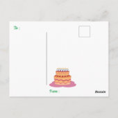 かわいい漫画フォトガール歌う誕生日歌 ポストカード (裏面)