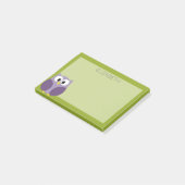 かわいい漫画フクロウ紫とピスタチオ名前をカスタムする ポストイット (アングル)