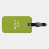 かわいい漫画フクロウ紫とピスタチオ名前をカスタムする ラゲッジタグ (裏面横)