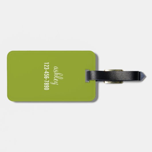 かわいい漫画フクロウ紫とピスタチオ名前をカスタムする ラゲッジタグ (裏面横)