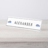 かわいい漫画フラットステッカーパーソナライズされたクジラ デスクネームプレート (正面)