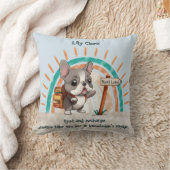 かわいい漫画フランスのブルドッグ新学期生 クッション (ブランケット)