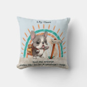 かわいい漫画フランスのブルドッグ新学期生 クッション (正面)