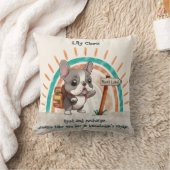 かわいい漫画フランスのブルドッグ新学期生 クッション (ブランケット)