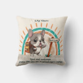 かわいい漫画フランスのブルドッグ新学期生 クッション (裏面)