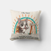 かわいい漫画フランスのブルドッグ新学期生 クッション (正面)