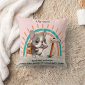 かわいい漫画フランスのブルドッグ新学期生 クッション (ブランケット)