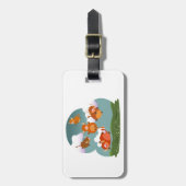 かわいい漫画フローティング高地の牛の荷物タグ ラゲッジタグ (正面縦)