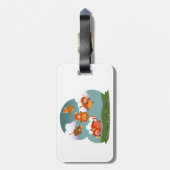 かわいい漫画フローティング高地の牛の荷物タグ ラゲッジタグ (裏面縦)