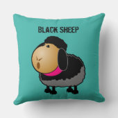 かわいい漫画ブラックシープスケッチ クッション (裏面)