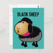 かわいい漫画ブラックシープスケッチ ポストカード (正面/裏面)