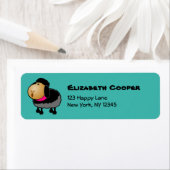 かわいい漫画ブラックシープスケッチ ラベル (インサイチュ)