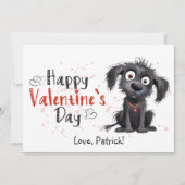 かわいい漫画ブラックパピハッピーバレンタイン シーズンカード (正面)