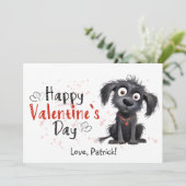 かわいい漫画ブラックパピハッピーバレンタイン シーズンカード (スタンド正面)