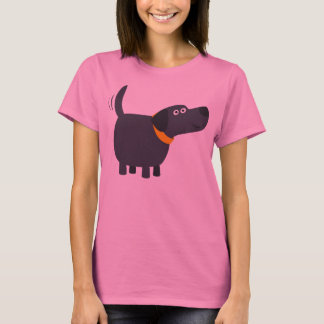 かわいい漫画ブラックラブラドール女性Tシャツ Tシャツ