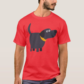 かわいい漫画ブラックラブラドールTシャツ Tシャツ