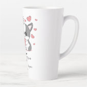 かわいい漫画ブルドッグ愛好家ハートバレンタインデー カフェラテマグ (右)