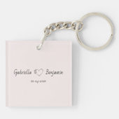 かわいい漫画ブルドッグ愛好家ハートバレンタインデー キーホルダー (裏面)