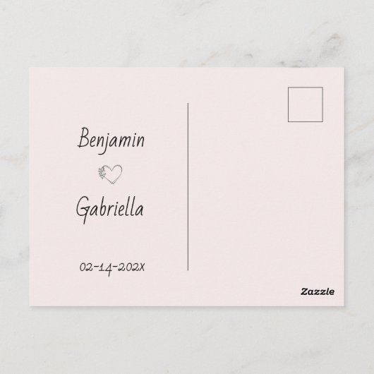 かわいい漫画ブルドッグ愛好家ハートバレンタインデー ポストカード (裏面)