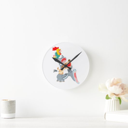 かわいい漫画ブレーメンタウンミュージシャンウォールクロック ラウンド壁時計 (ホーム)
