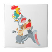 かわいい漫画ブレーメンタウンミュージシャンタイル タイル (正面)