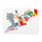 かわいい漫画ブレーメン町のミュージシャンフレキシブルマグネット マグネット (横)