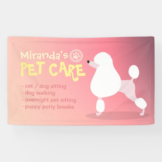 かわいい漫画プードルドッグイラストレーションペットケア 横断幕 (横)