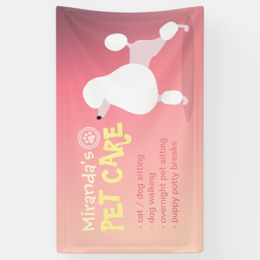 かわいい漫画プードルドッグイラストレーションペットケア 横断幕 (縦)