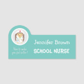 かわいい漫画ヘッジホッグナース名タグ 名札 (正面)