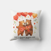 かわいい漫画ベアーズラブハートバレンタイン クッション (裏面)