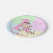 かわいい漫画ベビーガール1st誕生日 ペーパープレート (アングル)