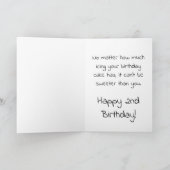 かわいい漫画ベビーガール2nd誕生日 カード (内部)