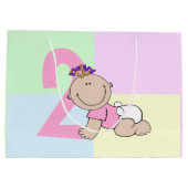 かわいい漫画ベビーガール2nd誕生日 ラージペーパーバッグ (裏面)