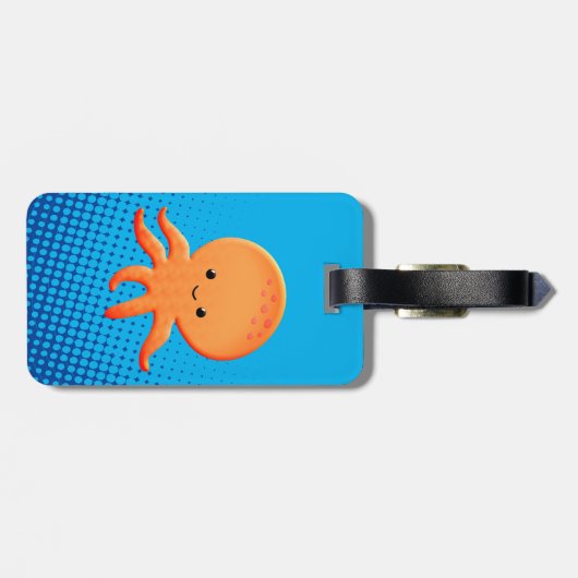 かわいい漫画ベビータコブルー海 ラゲッジタグ (裏面横)