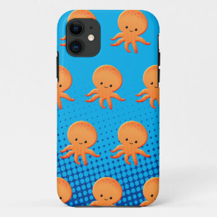 かわいい漫画ベビータコブルー海 iPhone 11 ケース