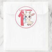 かわいい漫画ベビーヤギ誕生日 ラウンドシール (バッグ)