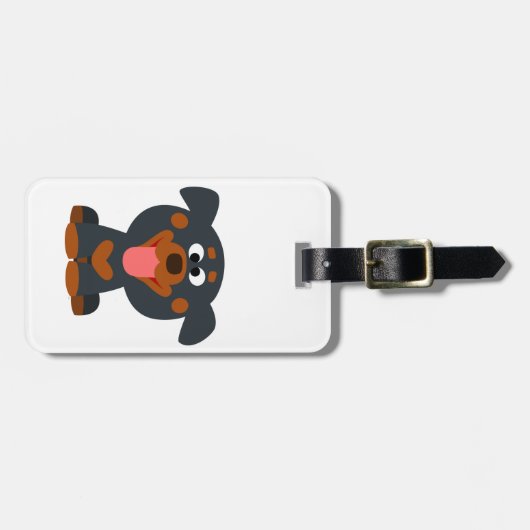 かわいい漫画ベビーロットワイラーラゲッジタグ ラゲッジタグ (正面横)