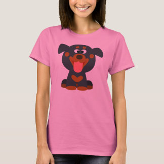 かわいい漫画ベビーロットワイラー女性Tシャツ Tシャツ